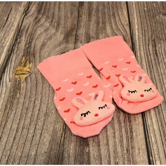 PatPat Pink Bunny Baby Socks 0-12 Months - Picture 1 of 4
